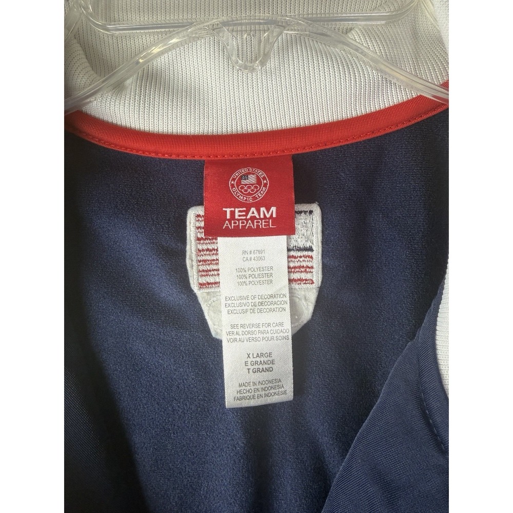 Team USA Olympic Team Apparel Track Jacket Men's XL Navy Full Zip Pockets - Picture 2 of 7
